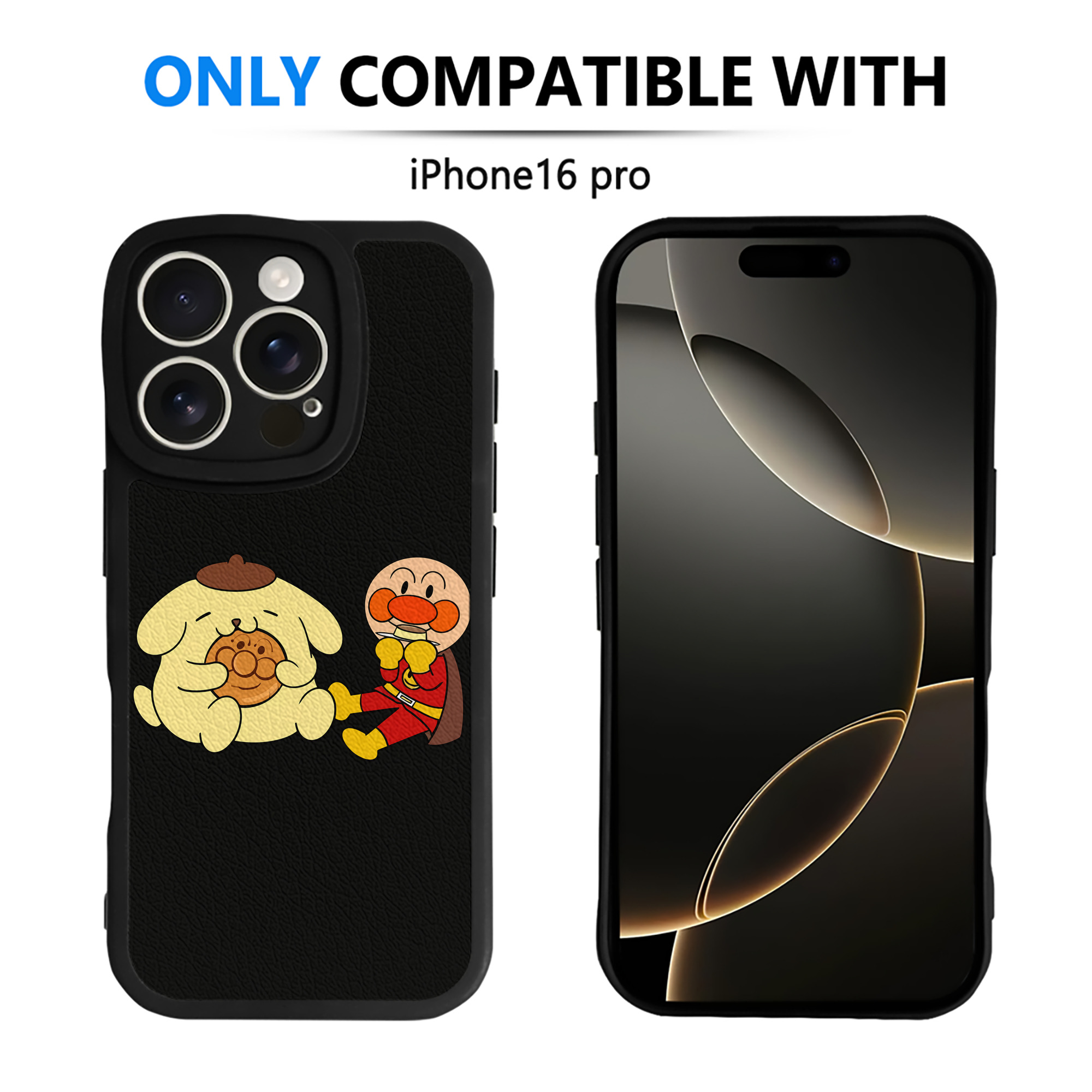 （画像用） アンパンマン Anpanman 【iPhone 16シリーズ対応】シリコンスマホケース（レザー調） 材質：シリコン